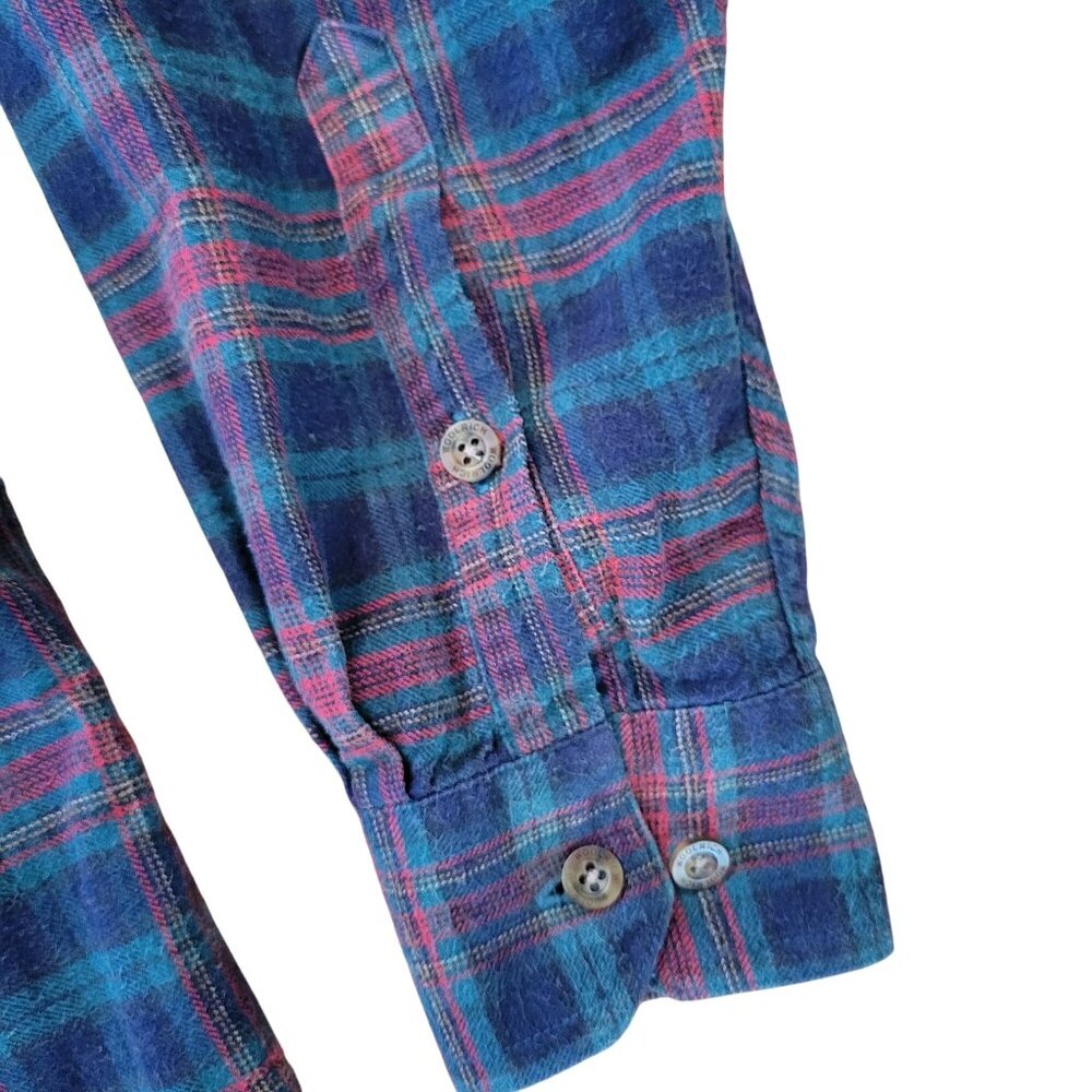 Woolrich L Plaid‎ Button Up Flannel Shirt Green Red Plaid Cotton - Picture 6 of 8